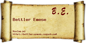 Bettler Emese névjegykártya